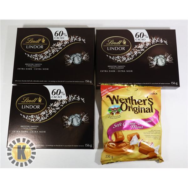 BAG OG LINDT LINDOR AND WETHER'S ORIGINAL