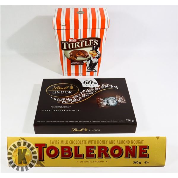 LINDT LINDOR, TOBLERONE & NESTLE TURTLES