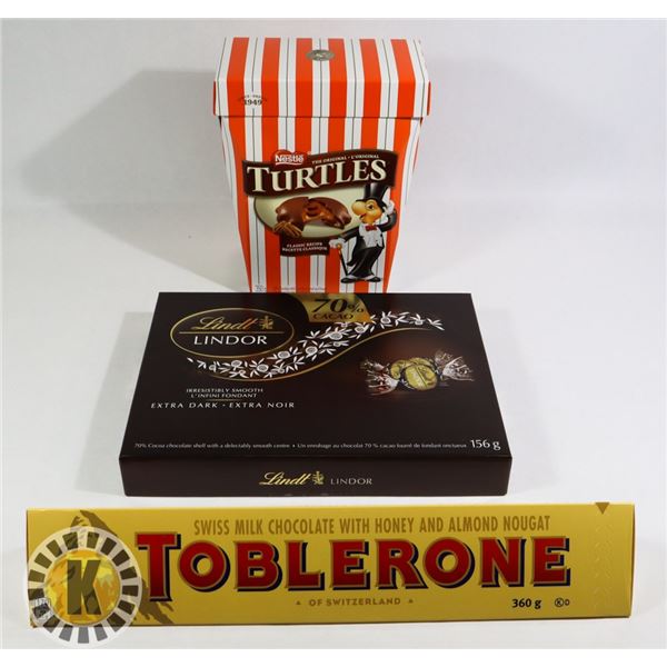 LINDT LINDOR, TOBLERONE & NESTLE TURTLES