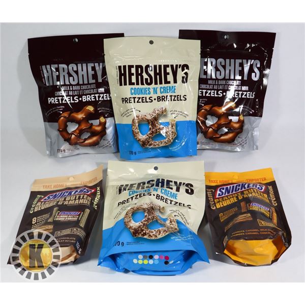 BAG OF HERSHEY'S PRETZELS AND OTHER CHOCOLATE