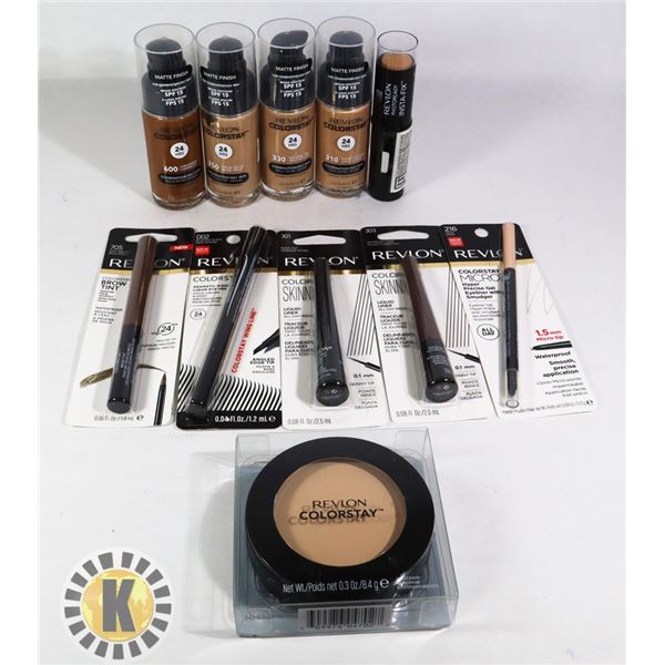 BAG OF ASSORTED NEW REVLON MAKE UP ITEMS