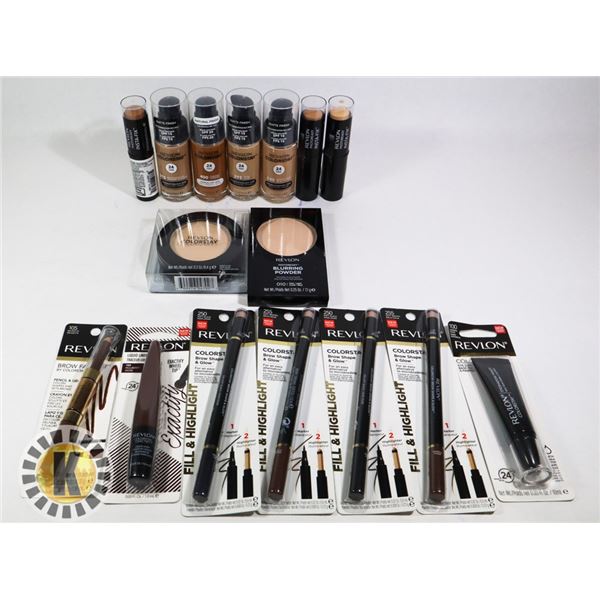 BAG OF ASSORTED NEW REVLON MAKE UP ITEMS