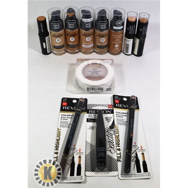 BAG OF ASSORTED NEW REVLON MAKE UP ITEMS