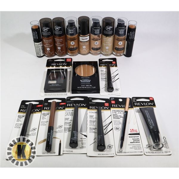 BAG OF ASSORTED NEW REVLON MAKE UP ITEMS