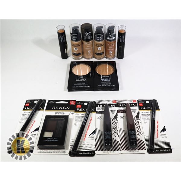 BAG OF ASSORTED NEW REVLON MAKE UP ITEMS
