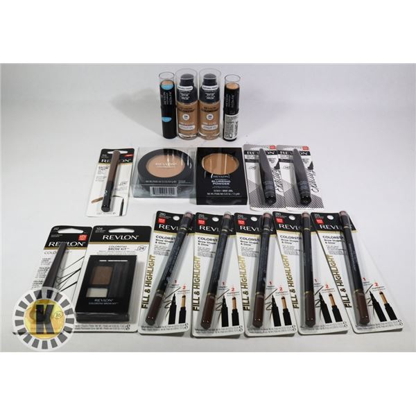 BAG OF ASSORTED NEW REVLON MAKE UP ITEMS