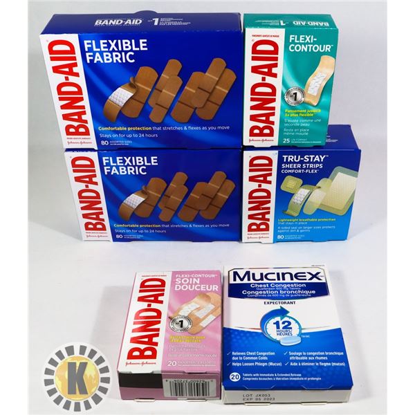 BAG OF BAND-AID & COLD MEDICINE
