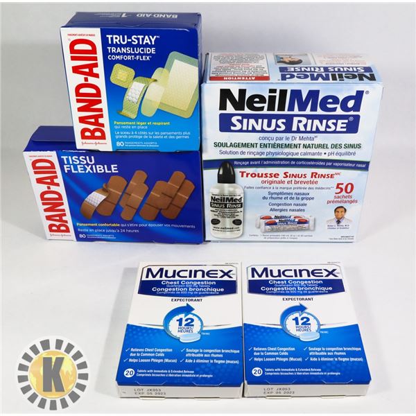 BAG OF BAND-AID & COLD MEDICINE