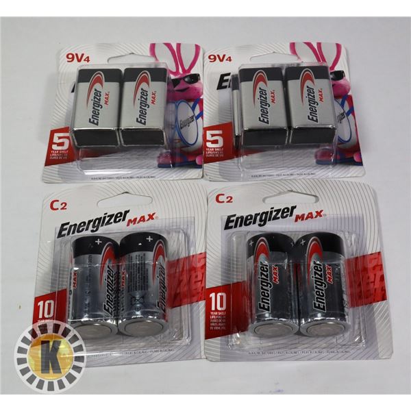 BAG OF 9V & C4 ENERGIZER BATTERIES