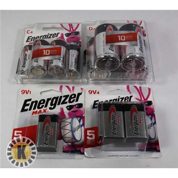 BAG OF 9V & C4 ENERGIZER BATTERIES
