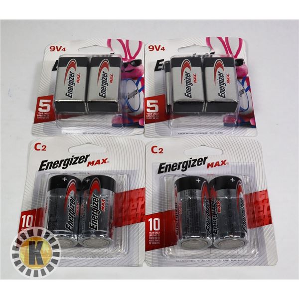 BAG OF 9V & C4 ENERGIZER BATTERIES