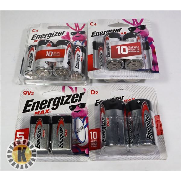 BAG OF 9V & C4 ENERGIZER BATTERIES