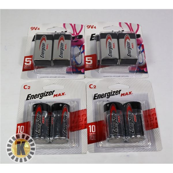 BAG OF 9V & C4 ENERGIZER BATTERIES