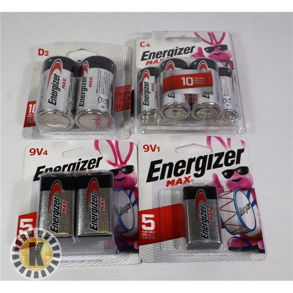 BAG OF 9V & C4 ENERGIZER BATTERIES