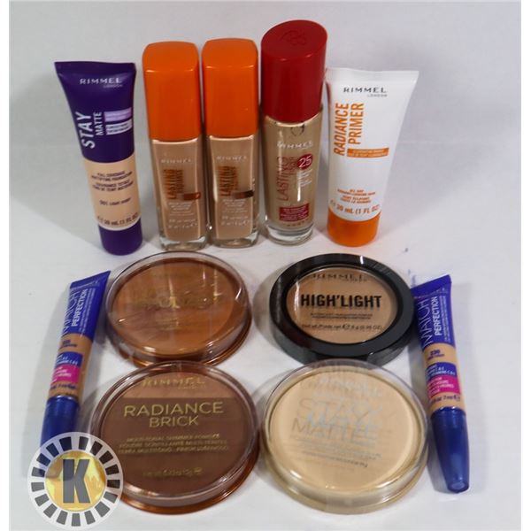 BAG OF ASSORTED NEW RIMMEL COSMETIC ITEMS