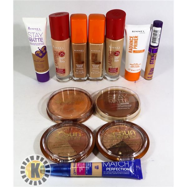 BAG OF ASSORTED NEW RIMMEL COSMETIC ITEMS