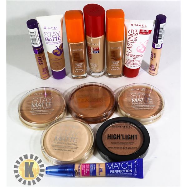 BAG OF ASSORTED NEW RIMMEL COSMETIC ITEMS