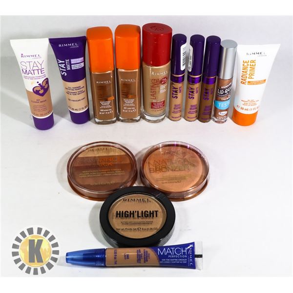 BAG OF ASSORTED NEW RIMMEL COSMETIC ITEMS