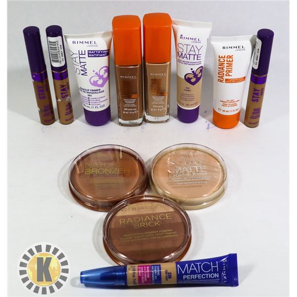 BAG OF ASSORTED NEW RIMMEL COSMETIC ITEMS