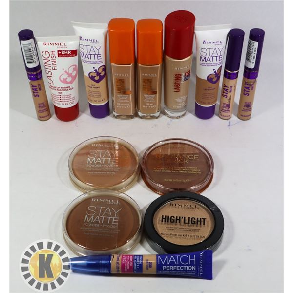 BAG OF ASSORTED NEW RIMMEL COSMETIC ITEMS