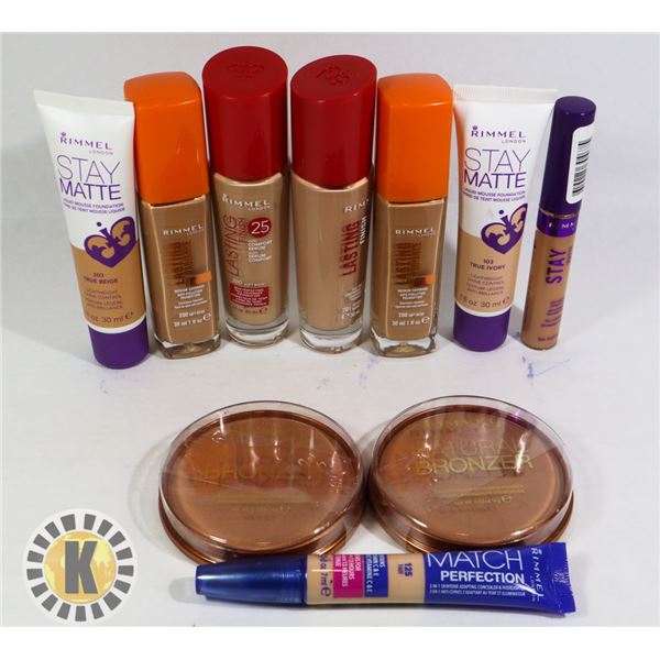 BAG OF ASSORTED NEW RIMMEL COSMETIC ITEMS