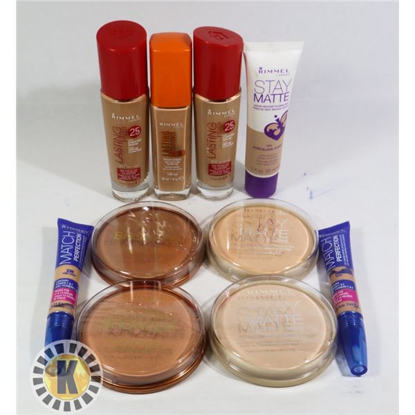 BAG OF ASSORTED NEW RIMMEL COSMETIC ITEMS