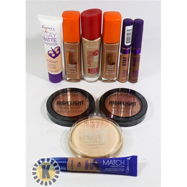 BAG OF ASSORTED NEW RIMMEL COSMETIC ITEMS
