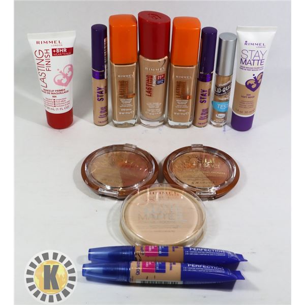 BAG OF ASSORTED NEW RIMMEL COSMETIC ITEMS