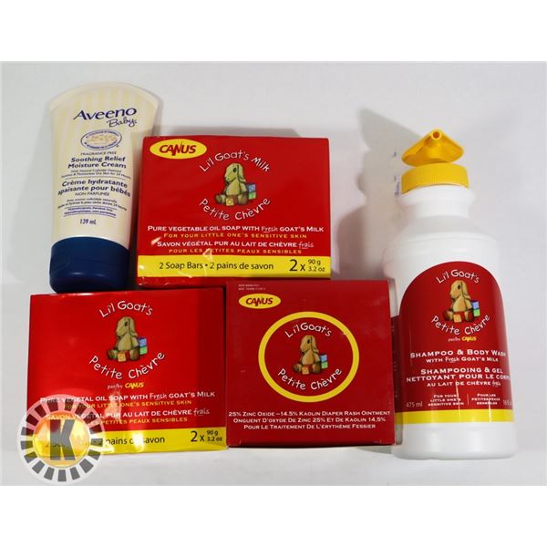 BAG OF ASSORTED LI'L GOAT'S & AVEENO BABY TREATMENT