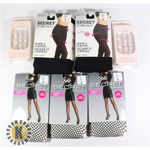 SECRET COLLECTION KNEE HIGH NYLONS AND NAILS