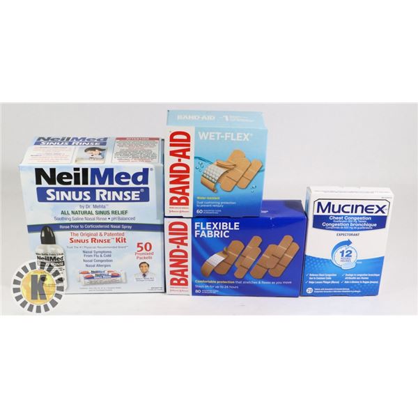 BAG OF BAND-AID & MUCINEX