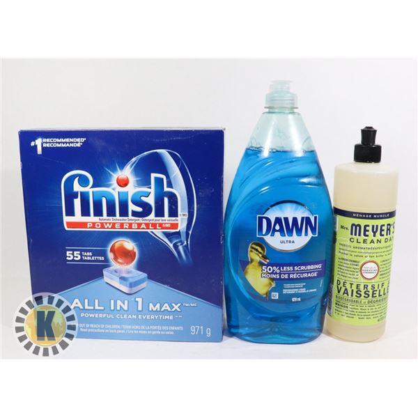 BAG OF FINISH AND DAWN DISH SOAP