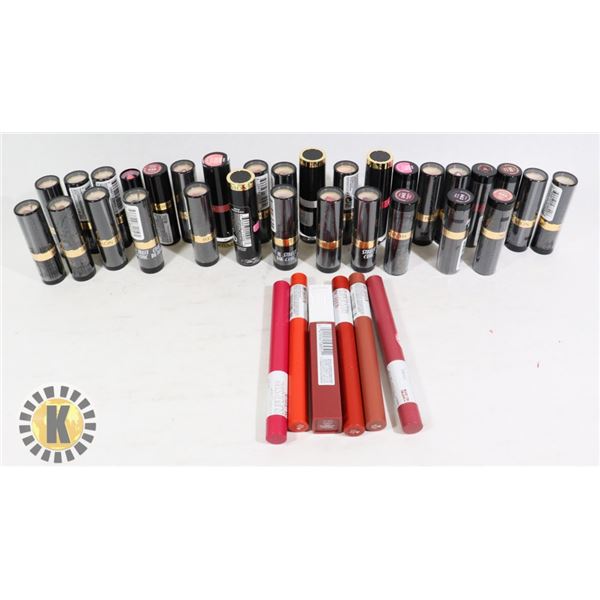 BAG OF REVLON & MAYBELLINE LIP STICK & INK CRAYON