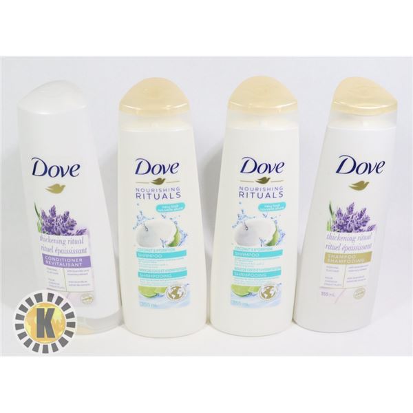 BAG OF ASSORTED DOVE HAIR PRODUCT