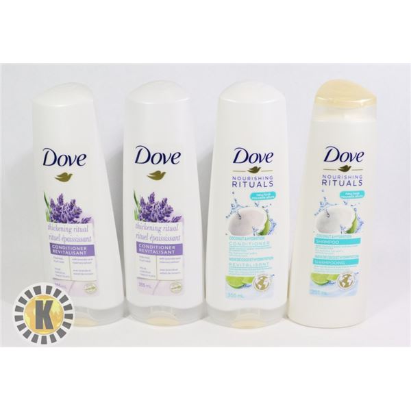 BAG OF ASSORTED DOVE HAIR PRODUCT