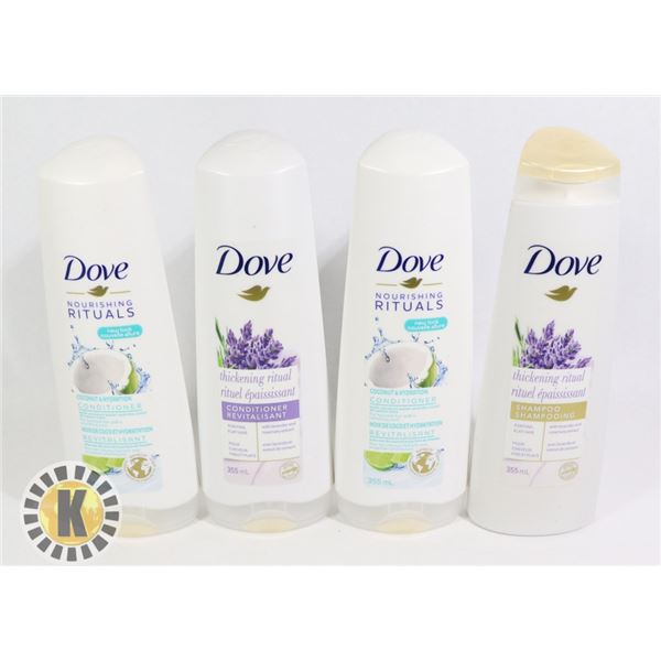 BAG OF ASSORTED DOVE HAIR PRODUCT