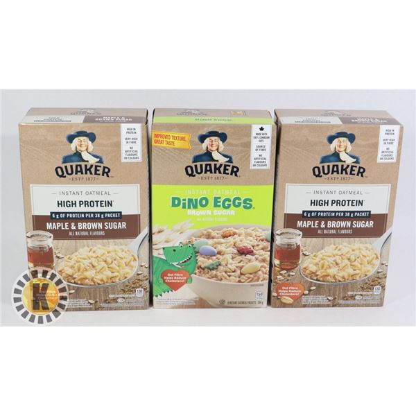 3 BOXES OF FLAVOURED QUAKER OATS