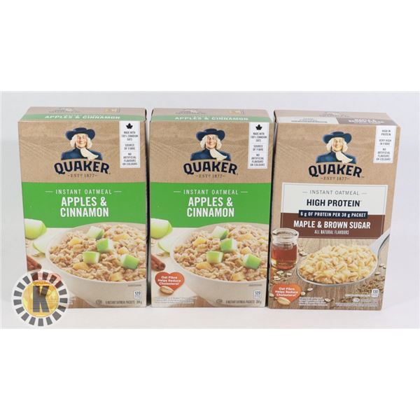 3 BOXES OF FLAVOURED QUAKER OATS