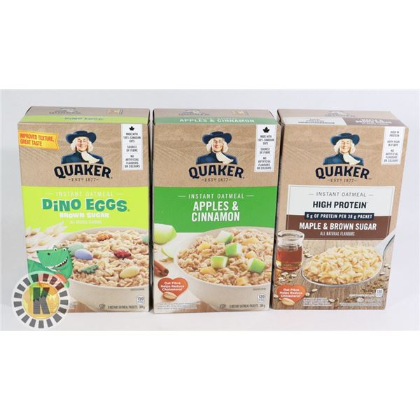 3 BOXES OF FLAVOURED QUAKER OATS