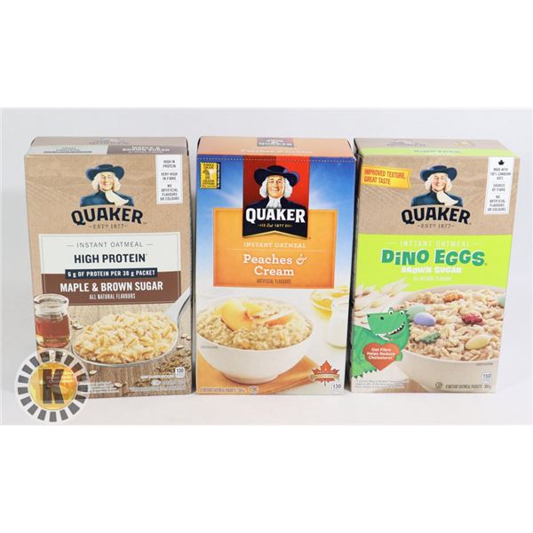 3 BOXES OF FLAVOURED QUAKER OATS