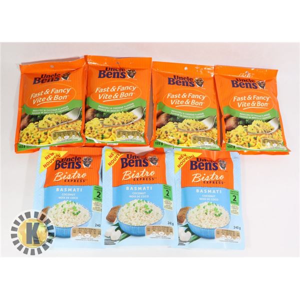 BAG OF ASSORTED UNCLE BEN'S RICE