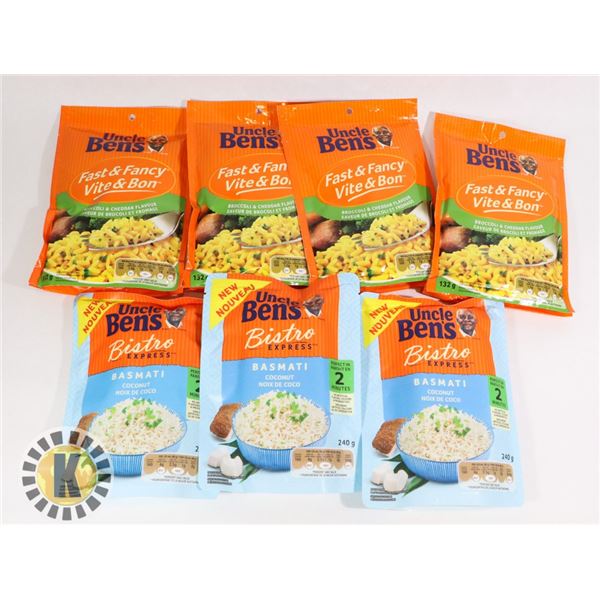 BAG OF ASSORTED UNCLE BEN'S RICE