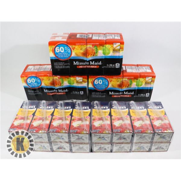 BOX OF ASSORTED FLAVOURED MINUTE MAID JUICE