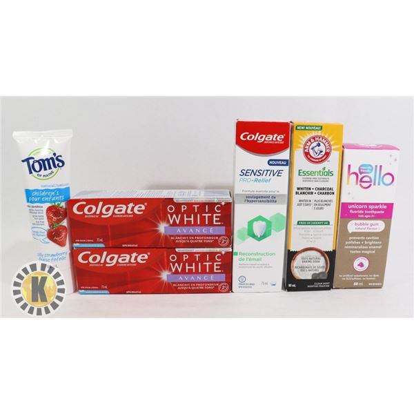 BAG OF DENTAL HYGIENE CARE INCLUDES COLGATE