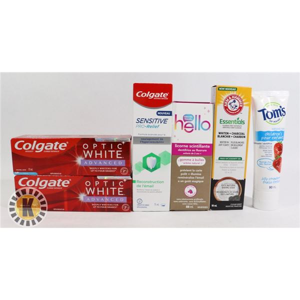 BAG OF DENTAL HYGIENE CARE INCLUDES COLGATE