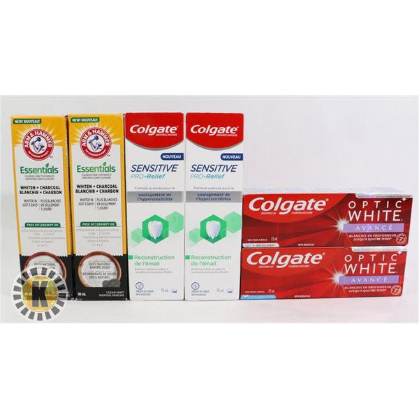 BAG OF DENTAL HYGIENE CARE INCLUDES COLGATE