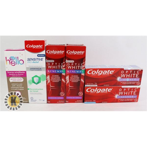 BAG OF DENTAL HYGIENE CARE INCLUDES COLGATE