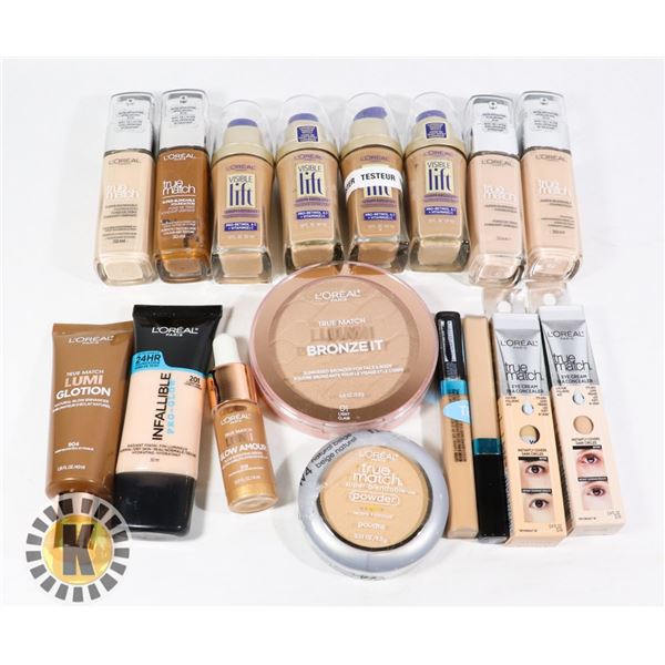 BAG OF ASSORTED L'OREAL COSMETIC PRODUCT