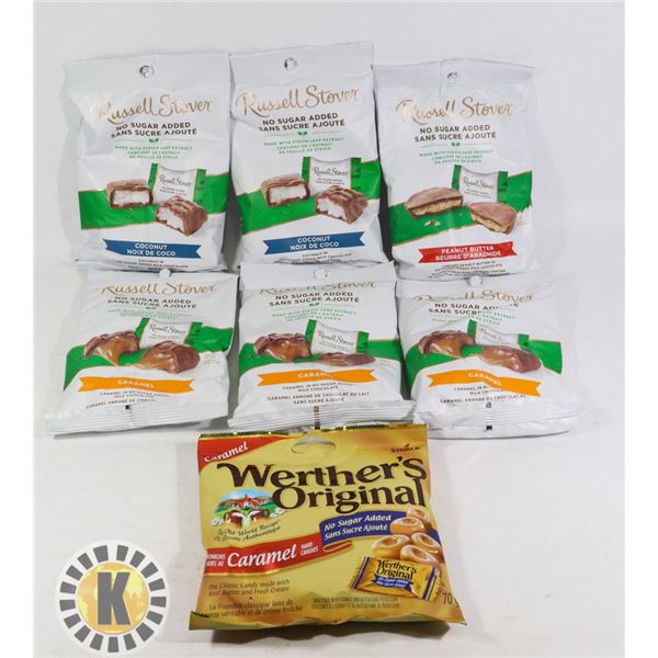 BAG OF WEATHER'S ORIGINAL & RUSELL STOVER CANDY