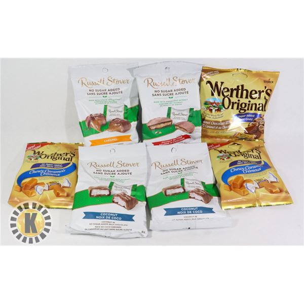 BAG OF WEATHER'S ORIGINAL & RUSELL STOVER CANDY